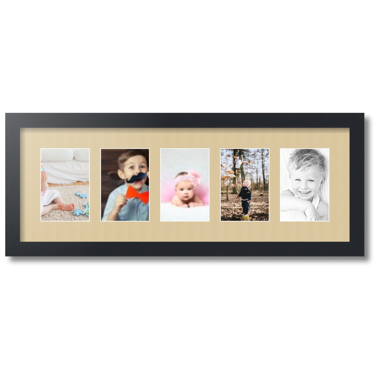 ArtToFrames Collage Photo Picture Frame with 5 - 4x6 inch Openings, Framed in Black with Over 62 Mat Color Options and Plexi Glass (CSM-3926-153)